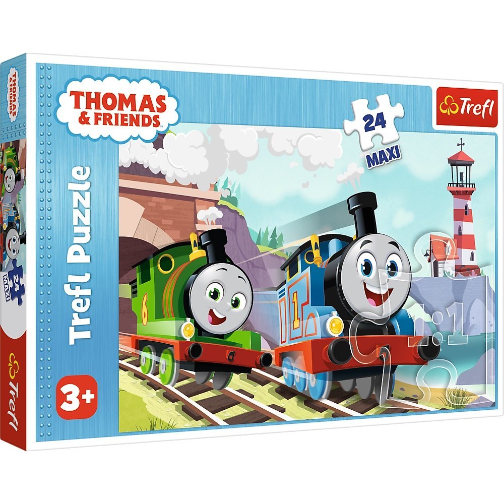 PUZZLE 24 ELEMENTS MAXI THOMAS AND PERCY ON TREFL TRACKS 14354 TREF TREFL